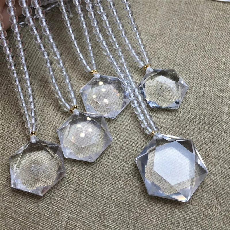 

1PC High Quality Clear Quartz And Black Tourmaline Carved Crystal Pendant Healing Stones For Home DIY Decorations