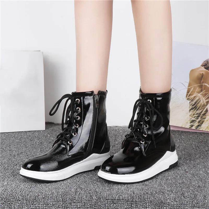 patent womens boots