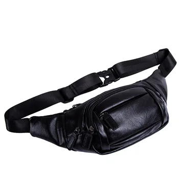

Wen PU Leather Waist Bag Large fanny pack Multifunctional Shoulder Bag chest bag Fashion Phone Belt Bag Vintage Purse Pouch