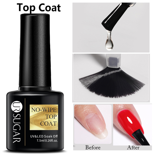 SUGAR Luminous Gel Top Coat Semi Permanent Glow In Dark Fluorescent Soak Off UV LED Color Gel Nail Varnish Nails for Manicure