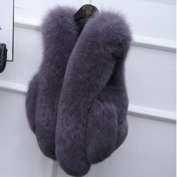 Меховое casaco Inverno женское короткое пальто с мехом толстый меховой жилет из искусственного меха для похудения лоскутное пальто с лисьим мехом XL733