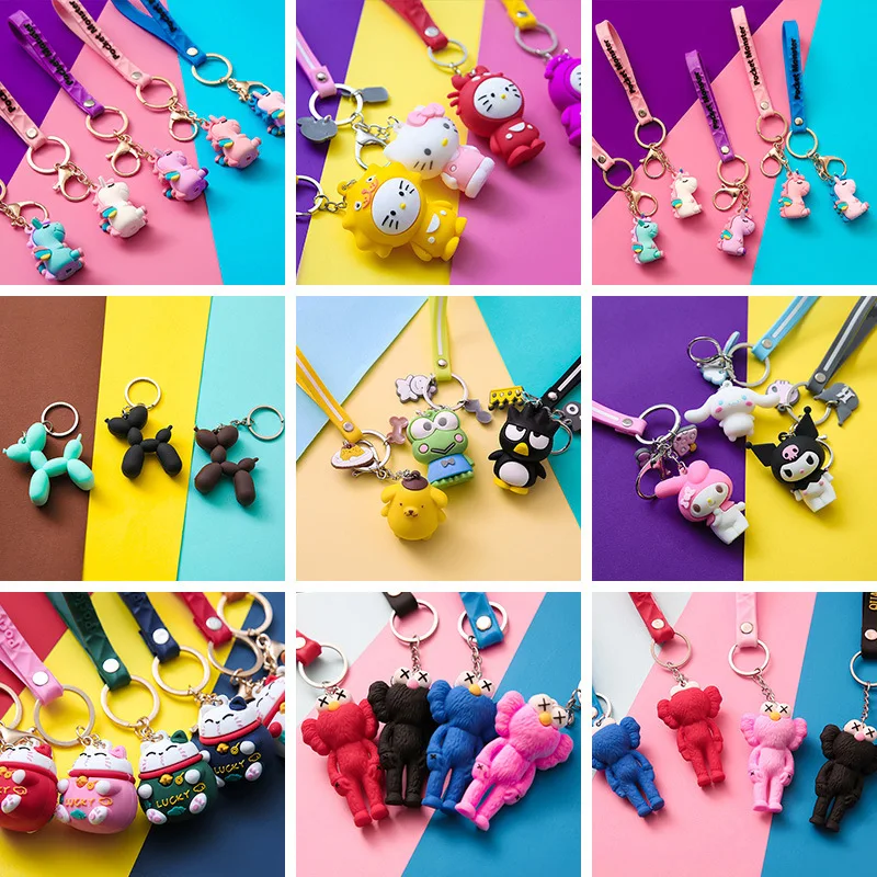 

2020 New Cartoon Doll Keychains Creative Small Gift Couple Key Ring Gift Bag Pendant Promotional Gift Mobile Phone Shell Pendant