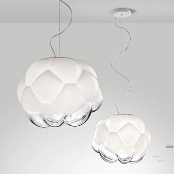 

Nordic Glass Bubble Ball Pendant Lights Hanglamp Loft Industrial Decor Hanging Clouds Pendant Lamp Home Decor Kitchen Fixtures