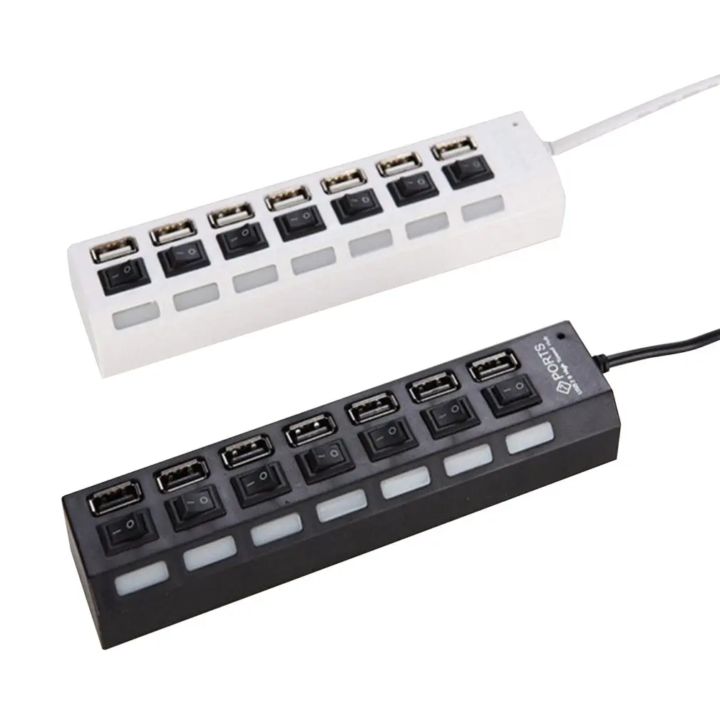USB 3,0 концентратор 2,0 концентратор Мульти USB разветвитель 7 портов расширитель несколько USB 3 концентратор с адаптером питания USB3.0 концентратор с переключателем
