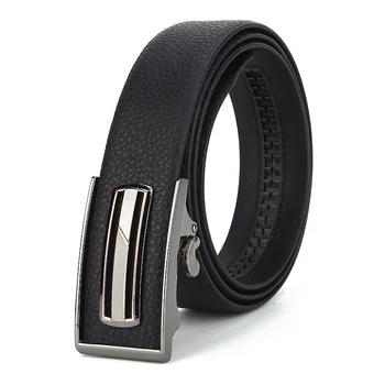 

EWQ / men's wear Clothing accessories Belt Men Automatic Buckle PU Leather Belt Fashion Casual black Belt Korean trendy new