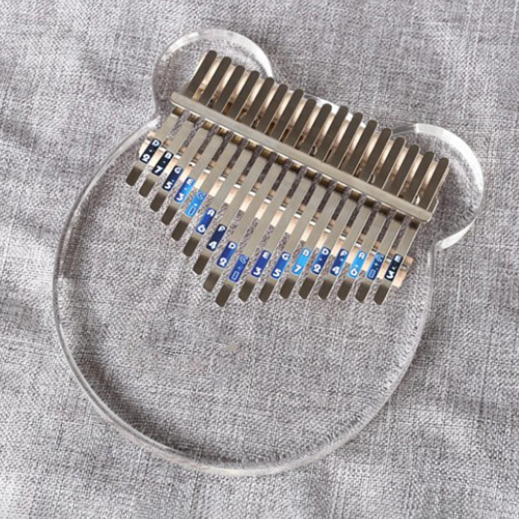 17 Keys Acrylic Clear Kalimba Thumb Piano w/ Case & Tune Hammer Hand Percussion Musical Instruments & Gear Kalimbas