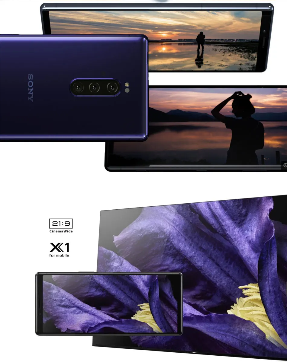 Мобильный телефон sony Xperia 1 J9110, 6,5 дюймов, 6 ГБ ОЗУ, 128 Гб ПЗУ, Восьмиядерный процессор Snapdragon 855, Android 9, IP68, водонепроницаемые, две sim-карты