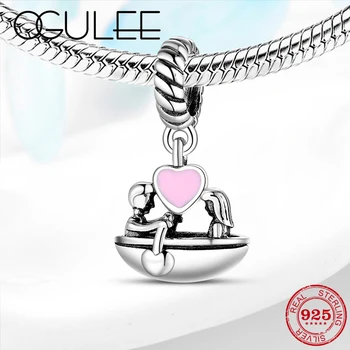 

Romantic 925 Sterling Silver Sweet travel Fine Pendant Charm fit Original Pandora Charm Bracelets Bangles Beads Jewelry Making