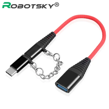 

2 in 1 Type C Micro USB OTG Cable Adapter Portable Charge usb 2.0 Data Sync Extension Cable Connector for Xiaomi Samsung Xiaomi
