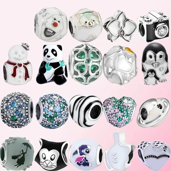 

2019 100% 925 Sterling Silver Classic Authentic Heart-shaped Fairy Charm Beaded Ladies Charm Fashion DIY Jewelry Free Shipping