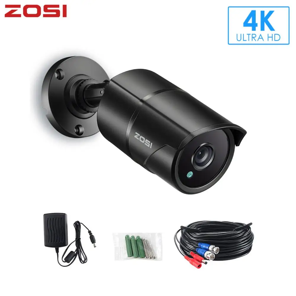 Водонепроницаемая камера видеонаблюдения ZOSI 4K 8 Мп 1/2 3 дюйма TVI CMOS Bullet CCTV|camera
