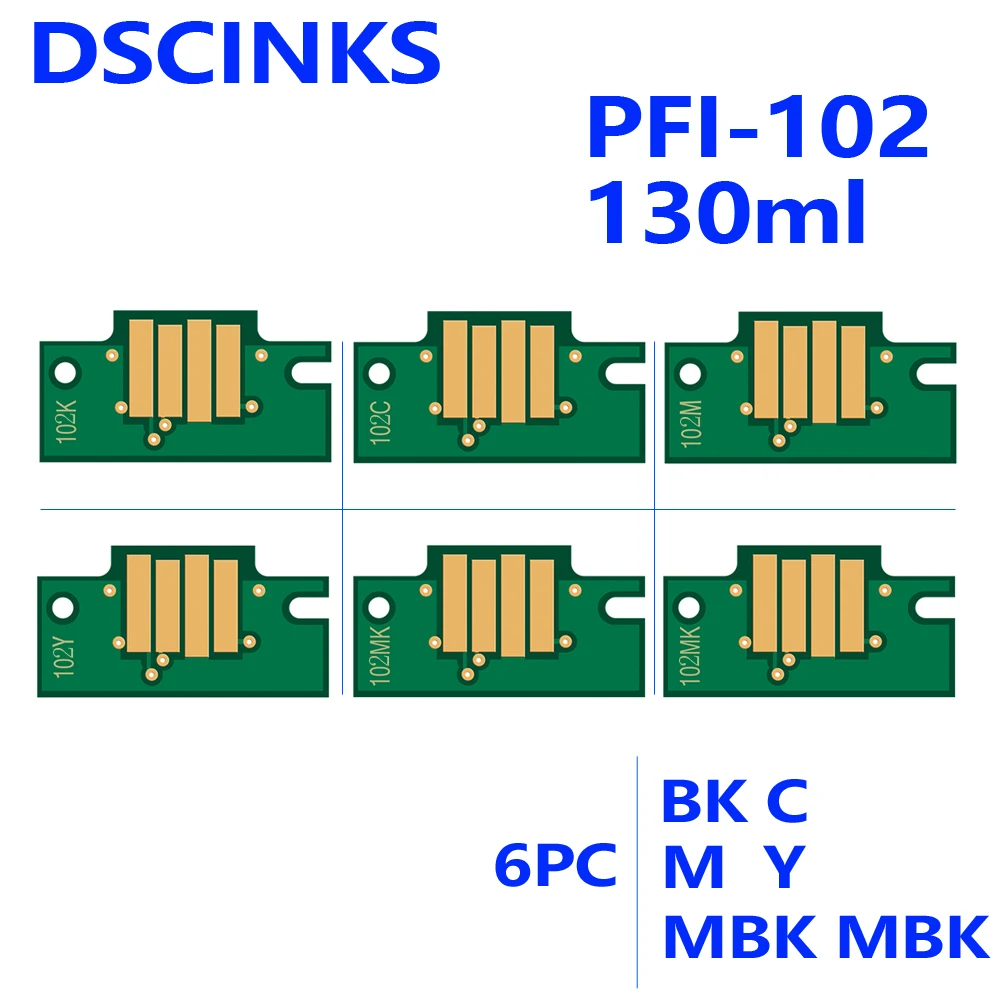 Chip de Cartucho para Canon Pfi102 Pfi104 Ipf650 Ipf655 Ipf750 Ipf755 Ipf760 Ipf765 Ipf 650 655 750 755 760 765 Pfi 102 104 Pfi102