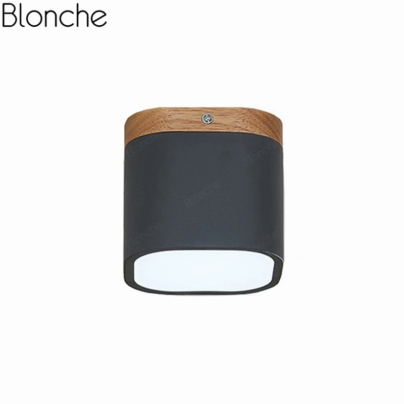 

Modern Ceiling Lamp Nordic Ceiling Lights Square Shape LED for Home Decor Living Room Bedroom Corridor 8W Iron+Wood Lighting