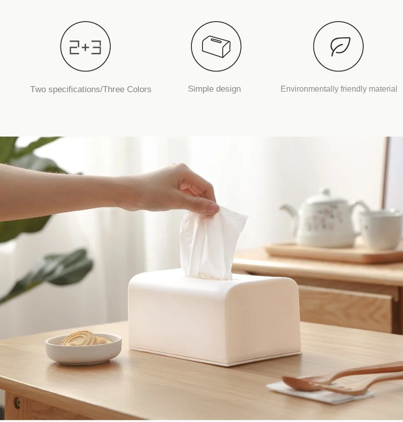 Description Picture 4 of itemTissue Box Cover Toilet Paper Box Solid Napkin Holder Case Simple Stylish Tissue Paper Dispenser Home CarOrganizer