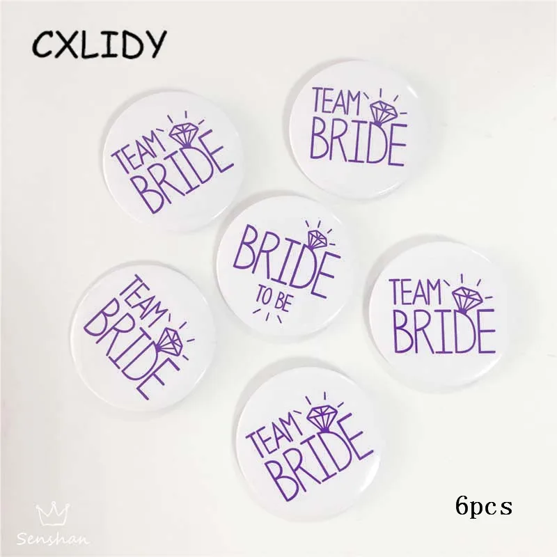 Purple word white Bottom Hen Party Supplies Purple Team Bride Badge Bride Badge Hen Party Decoration Wedding Badge (6) - 副本