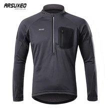 

ARSUXEO Breathable Bicycle Jacket Men Quick Dry Cycling Jersey Road Bike Clothing Windproof Reflective Long Sleeve Mtb Tops