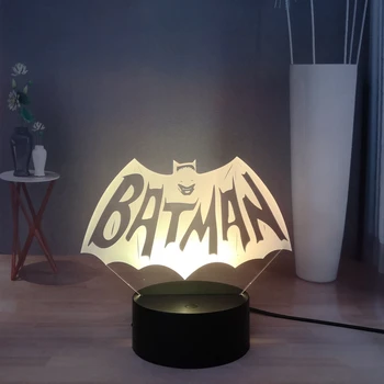 

DC Comic Batman 3D Superhero LED Night Light Switch Desk Lamp USB Touch Child Bedroom Night Lamp Table Lamp 7 colors Decor Light