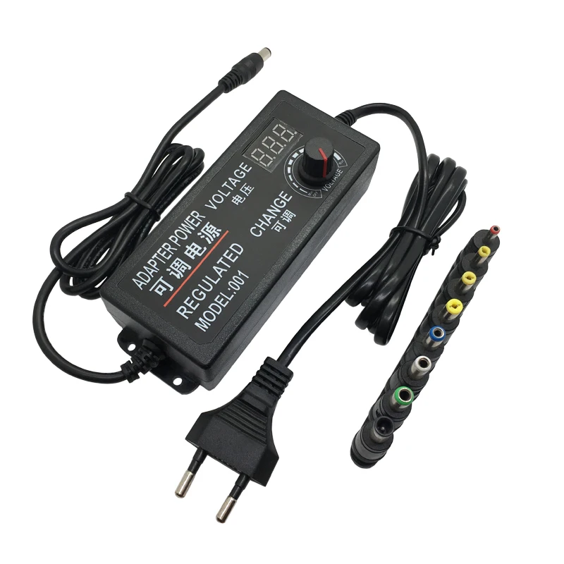 

Adjustable AC To DC Power Supply 9V 12V 15V 18V 24V 1A 2A 3A Power Supply Adapter Universal with 8 Connectors 72W