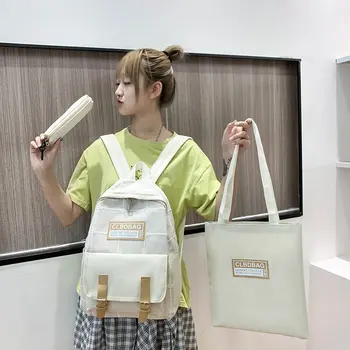 

3 Piece Set Backpack Casual School Bag For Teenage Girls Large Capacity Rucksack Anti Theft Bagpack Mochilas Female