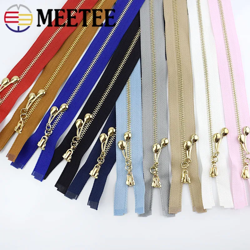 Meetee 2 шт. 40-70 см 3# металлическая молния открывающаяся Капля воды для шитья сумки кошелек одежда портной аксессуары куртка молния