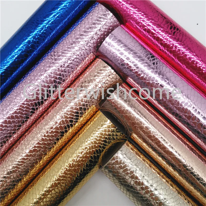 

Glitterwishcome 21X29CM A4 Size Patent Snake Faux Leather, Synthetic Leather Fabric Sheets, Mirror Leather for Bows, GM492B