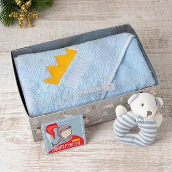 

Gift set "Prince", Terry corner 75*75 cm, toy, 100% cotton 5181718