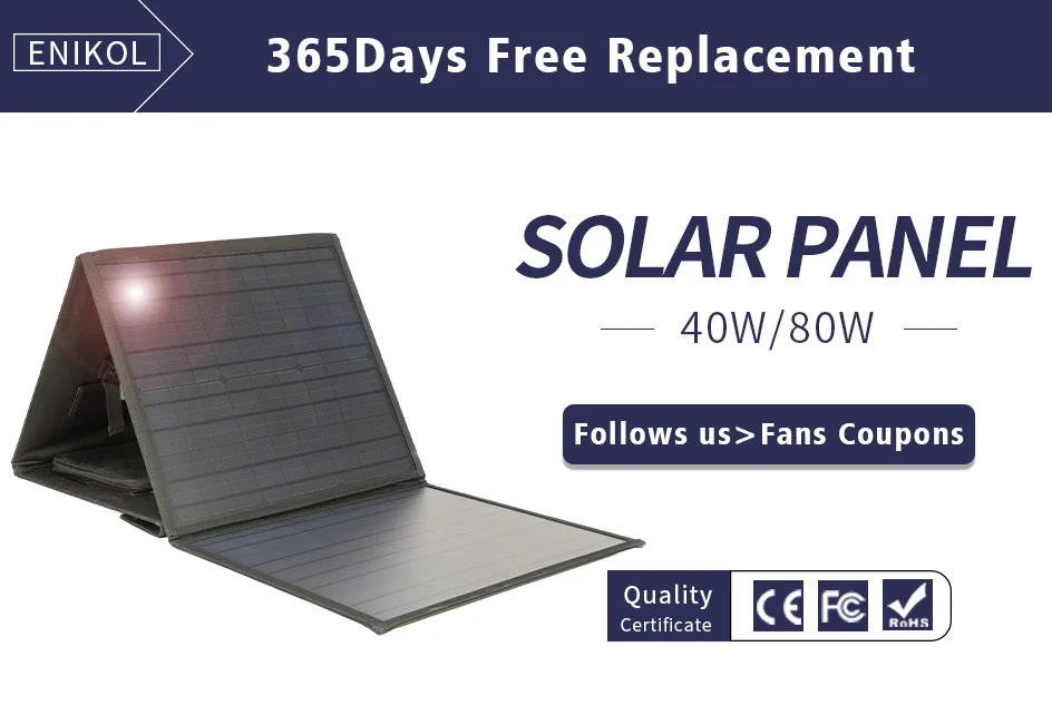 110V Outdoor Energy Power Supply Charging Portable Power Station Enikol 30000mAh 220V Solar Generator 100W for Camping Emergency