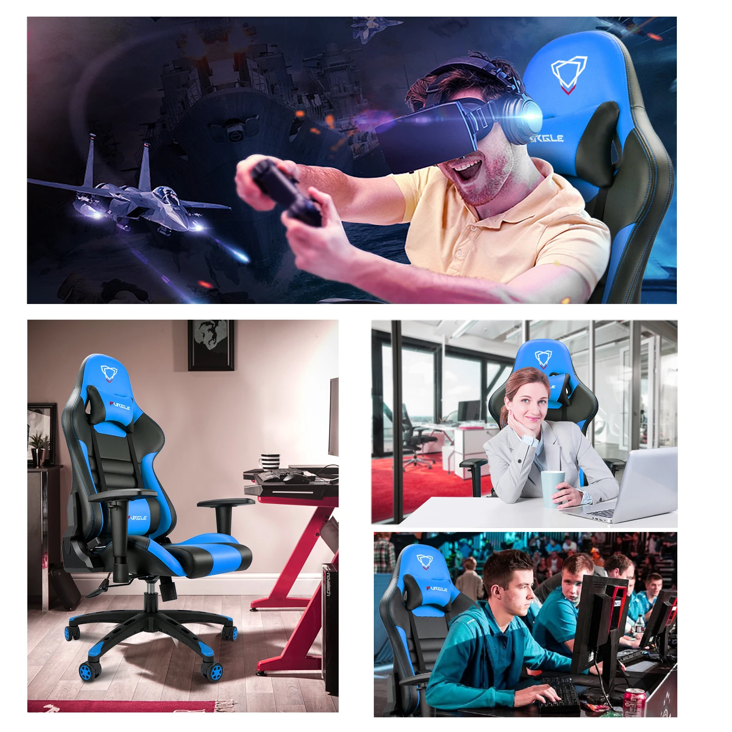 Furgle Gaming Chair White Computer Chair With Leather Boss Chair Office Chair Furniture Wcg Game Chairs Desk Chair Racing Chair Furgle Gaming Chair White Computer Chair With Leather Boss Chair Office Chair Furniture Wcg Game Chairs Desk Chair Racing Chair
