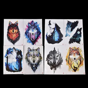 

Waterproof Sweatproof Non Toxic Wolf Tattoo Stickers Not Allergic Breathable Personality Fashion Temporary Tattoo Stickers