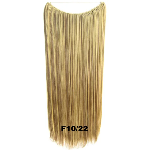 24inch 50grams 100grams Synthetic Hair Extension Gradual Color Brown Gray Blonde String Halo Hairpieces Extensions 100g-F10-22