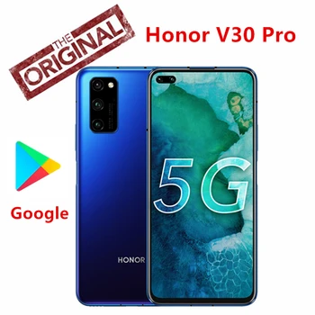 

Honor V30 Pro Google Play Kirin990 5G 7nm Octa core Smartphone 128GB 256GB 16Core GPU 40mp Triple Cam 40W SuperCharge Android10