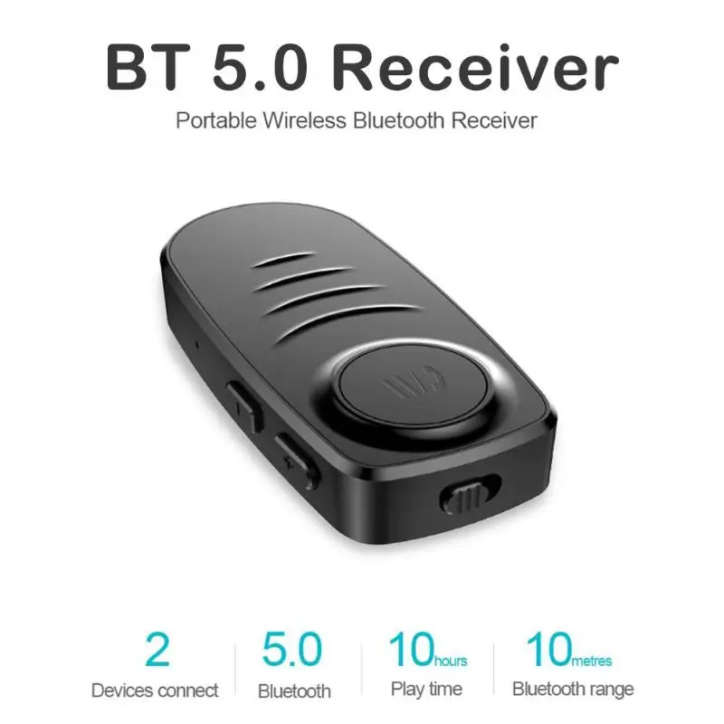 J19 3,5 мм Bluetooth аудио приемник автомобильный комплект микрофон перезаряжаемый адаптер громкой связи самый последний 5,0 чип долгое время воспроизведения музыки