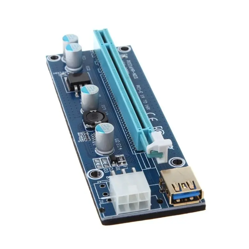Ver009S Pci Express 6 Pin To Sata 1X 16X Usb 3,0 удлинитель адаптер Led Btc Mining