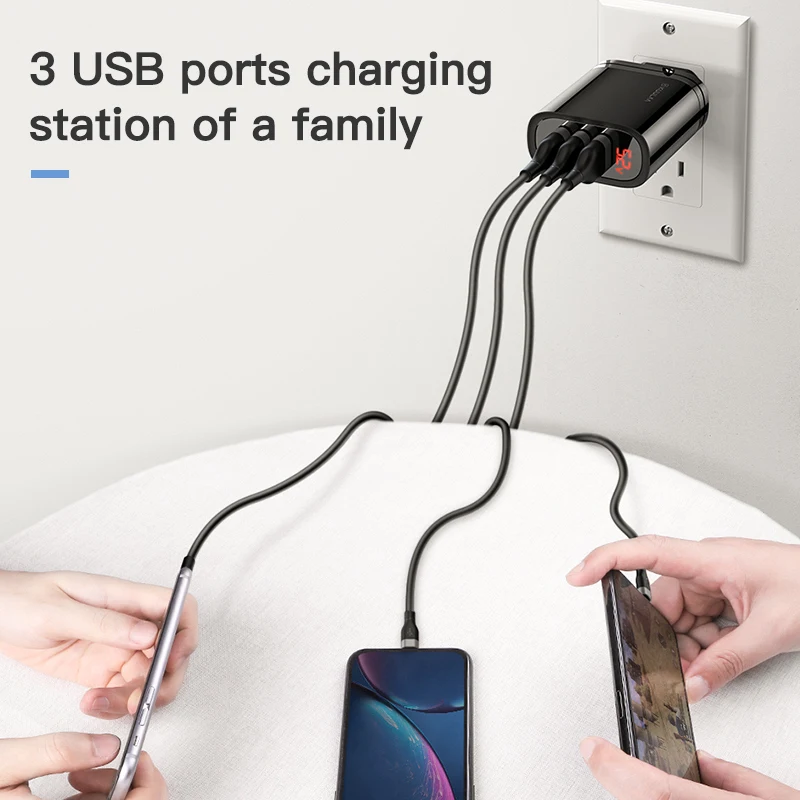 KUULAA Quick Charge 3 0 USB зарядное устройство 30 Вт QC3.0 QC быстрой зарядки мульти штекер