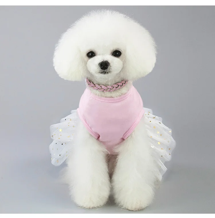 Весна и лето-одежда для домашних животных Марля дышащая чистая хлопчатобумажная одежда для домашних питомцев guai tu кукольная юбка для собак