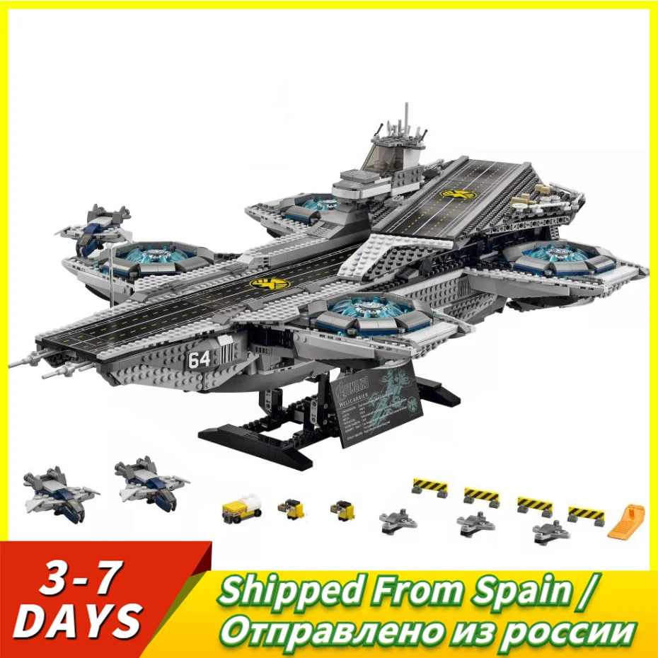

Mailackers Super Heroes Figure Blocks The Shield Aircraft Carriers Action Figure Toy For Children Marvel Birthday Gift DIY Model