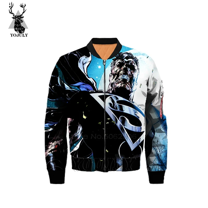 Мужская куртка с 3d принтом Супермена, Marvel off white, модная, утолщенная, Армейская, мужская куртка-бомбер в стиле хип-хоп, уличная одежда, теплое пальто J07 - Цвет: 3