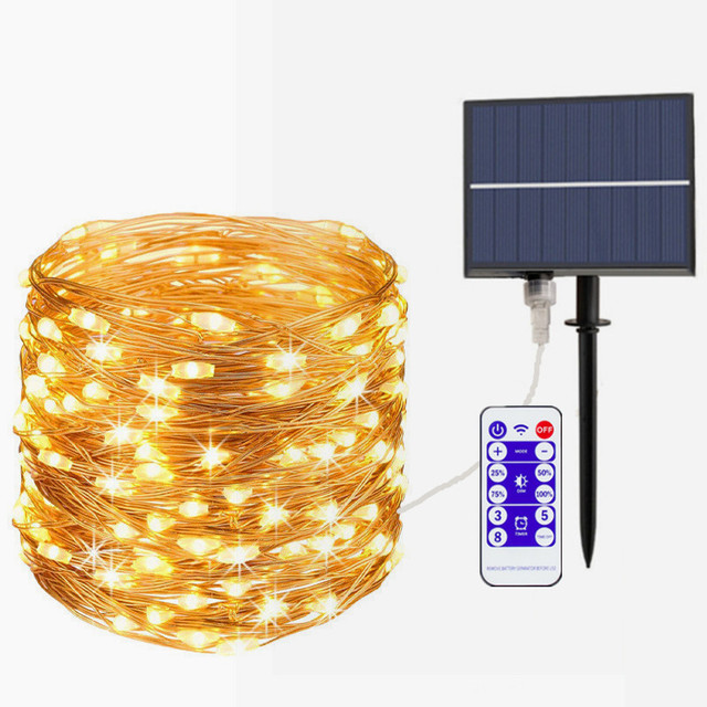 Led Light Outdoor 10m 50m Fairy Lights String with Remote Christmas Garland Solar Power Light Garden Decoration Solar Lamp