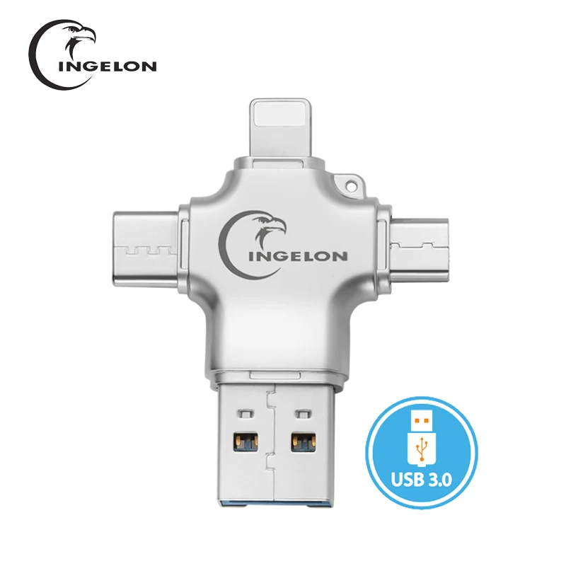 Ingelon Металл 4 в 1 SD кард ридер microsd память OTG карта адаптер для iphone ios tipo c микро Android телефон USB3.0 TF переходник usb