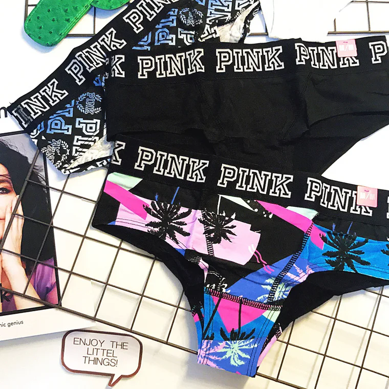 

Pure Stripe Black Gray Letter Pure Cotton Sexy Low Waist Sexy Lady's Triangular New Sexy Panties Pure cotton