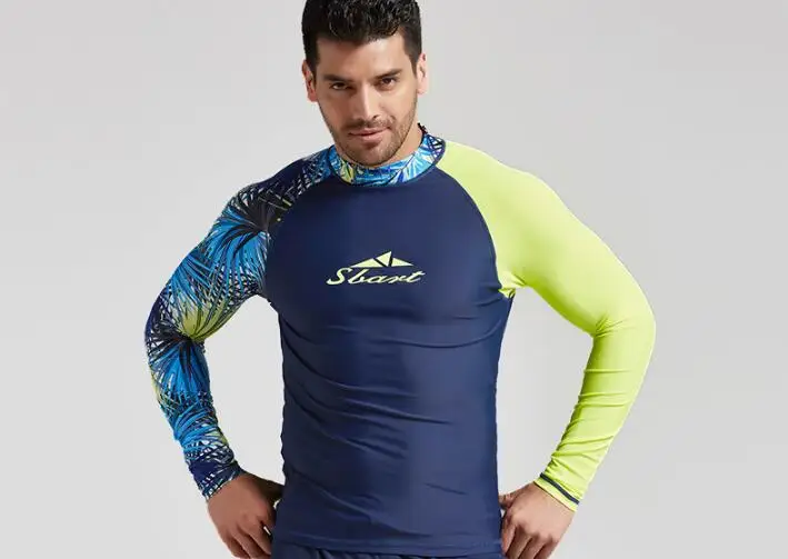 as picture Sbart мужской длинный рукав UPF 50+ Baselayer скины Производительность Fit облегающий спортивный топ черный большой размер - Цвет: as picture
