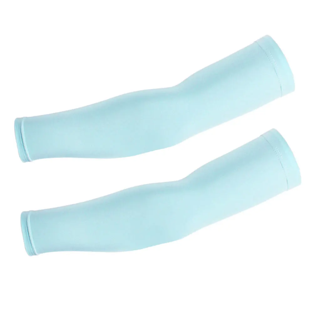1 пара для рук с защитой от ультрафиолета рукава с антискользящим покрытием татуировки компрессионные солнцезащитные очки ледяной шелк охлаждающие спортивные рукава - Цвет: Light Blue