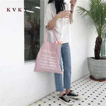 

2020 Women Canvas Large Shopping Bag Fashion Cotton Reusable Tote Bag Leisure Shoulder Large Capacity Eco Shopper Bags for Girls