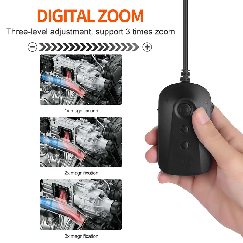 Камера для осмотра бороскопа Wi Fi 5 мм 1080P HD iPhone Android 2 Мп полужесткая змеиная камера