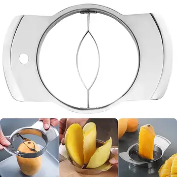 

1pc Stainless Steel Mango Cut Pitter Mango Core Remover Splitter Fruit Peach Slicer Cutter Kitchen Gadget Accessories
