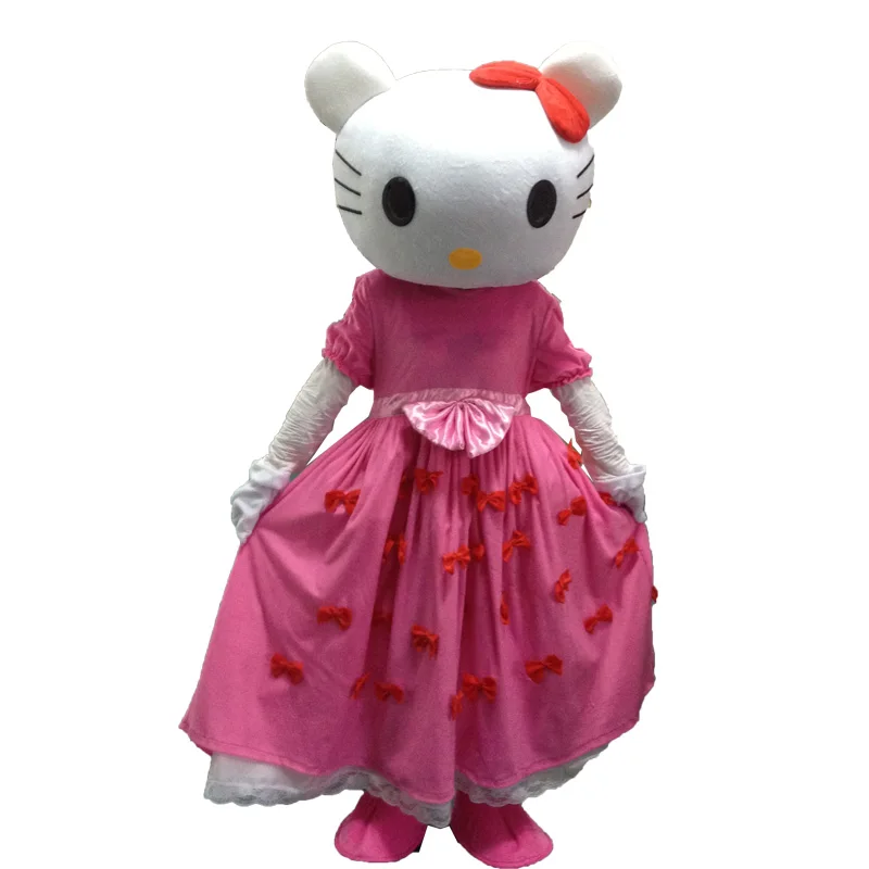 Розовое платье с бантом hello kitty, мультяшный маскарадный костюм, нарядное платье для взрослых, вечерние игровое снаряжение, украшение для дома на Хэллоуин - Цвет: as show