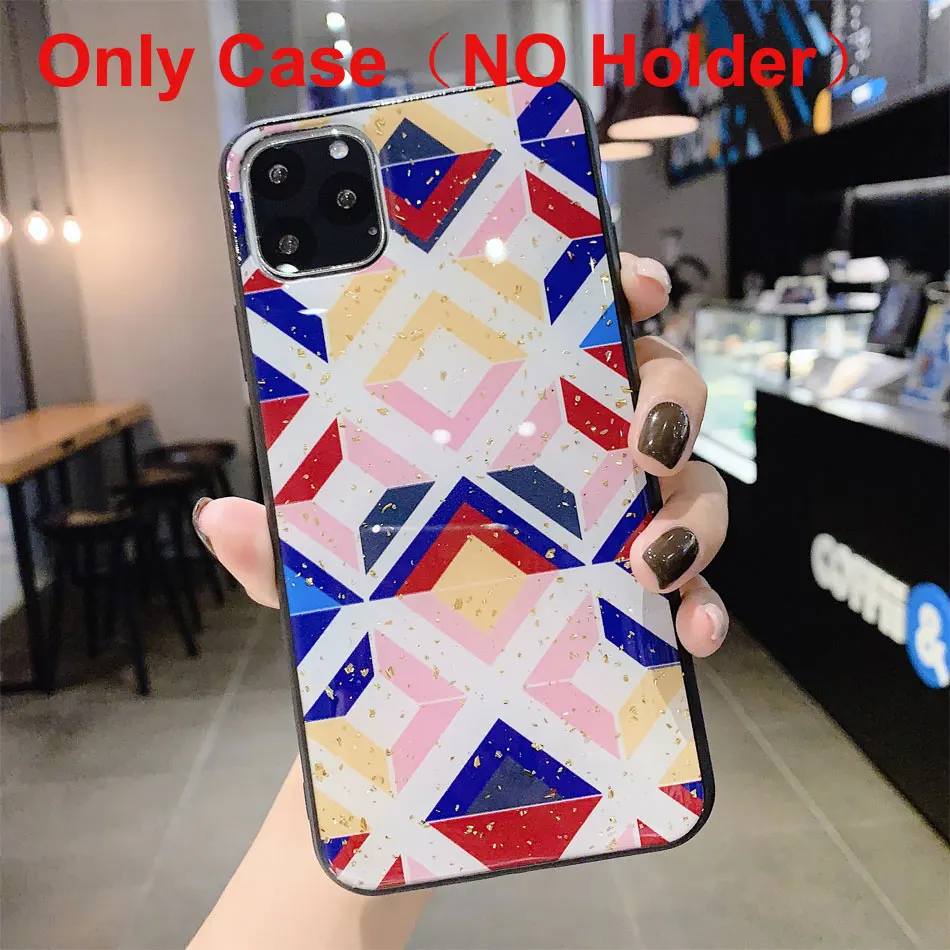 No Finger holder Чехол-держатель для кольца с цветком для iphone 11 Pro Max, XR X XS Max 6 6S 7 8 Plus, мягкий простой модный чехол для телефона из ТПУ - Цвет: No Finger holder