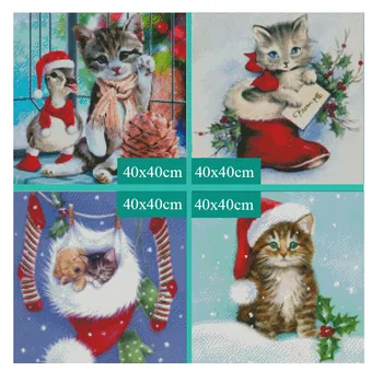 

5D Diy Daimond Painting cat &boots 3D Diamond Mosaic Painting Round Rhinestones Diamant Embroidery Christmas Gift for children