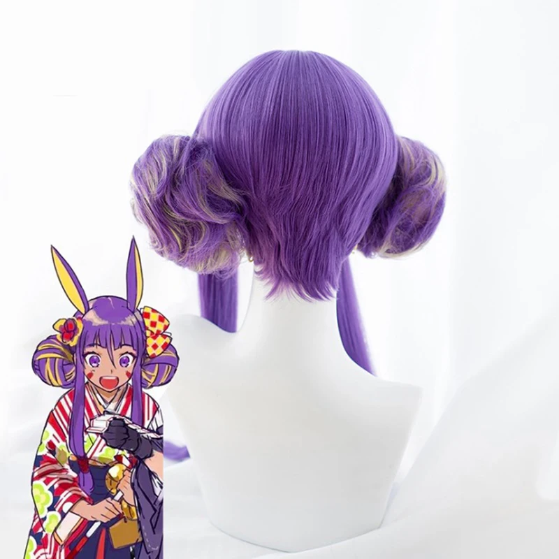 Fate Grand Order, парики для косплея, Nitocris cosplay, термостойкие синтетические фиолетовые парики, карнавальные вечерние парики на Хэллоуин+ шапочка