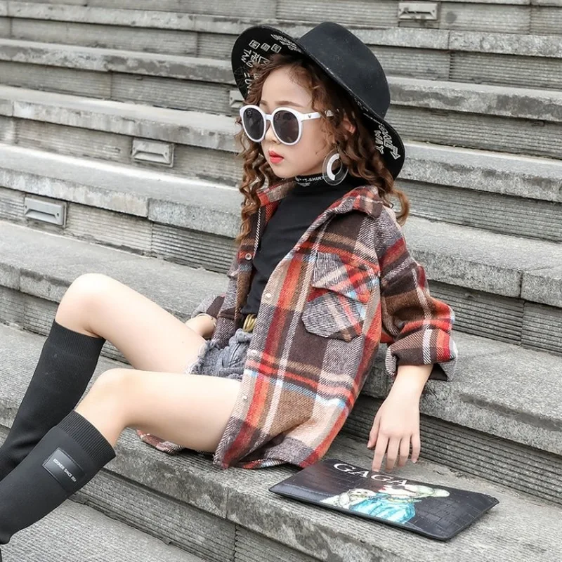 Anlencool/модный бренд г., осенний кардиган для девочек в студенческом стиле корейское Детское пальто с длинными рукавами и лацканами для девочек